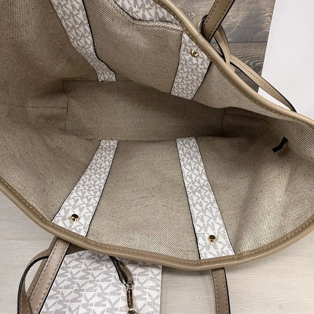 Michael Kors EVA Large Tote Purse Cantaloupe Multi with Pouch New - Picture 6 of 11